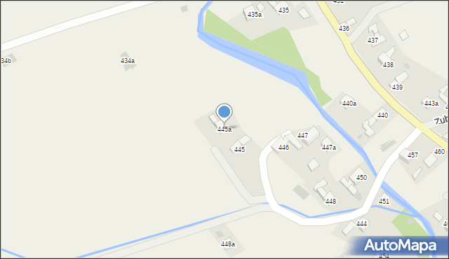 Zubrzyca Górna, Zubrzyca Górna, 445a, mapa Zubrzyca Górna