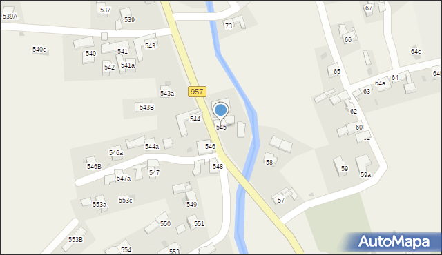 Zubrzyca Górna, Zubrzyca Górna, 545, mapa Zubrzyca Górna