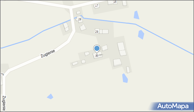 Żugienie, Żugienie, 30, mapa Żugienie