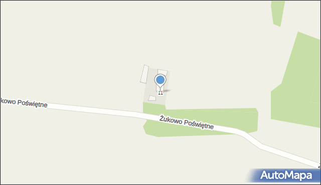 Żukowo Poświętne, Żukowo Poświętne, 11, mapa Żukowo Poświętne