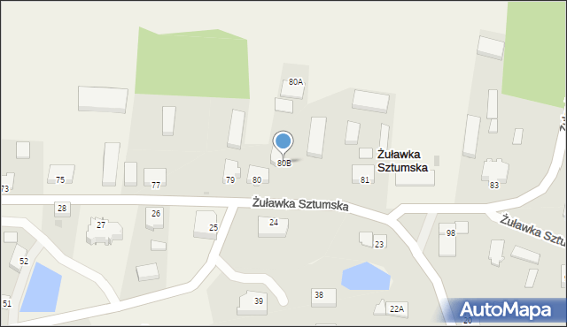 Żuławka Sztumska, Żuławka Sztumska, 80B, mapa Żuławka Sztumska
