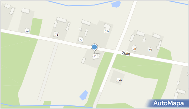Żulin, Żulin, 71a, mapa Żulin