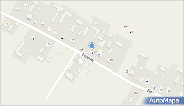 Żurawie, Żurawie, 14, mapa Żurawie