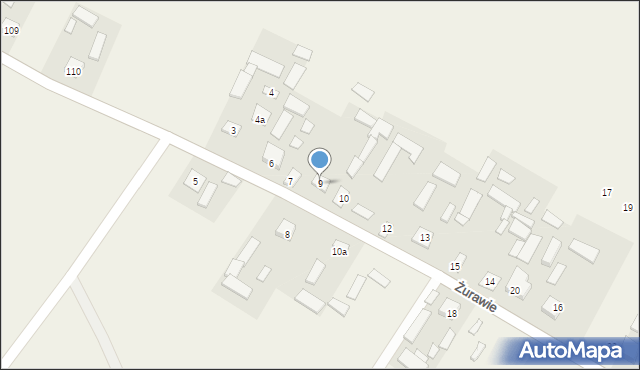 Żurawie, Żurawie, 9, mapa Żurawie