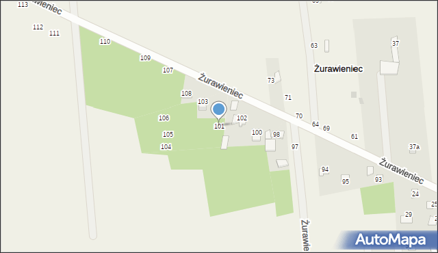 Żurawieniec, Żurawieniec, 101, mapa Żurawieniec