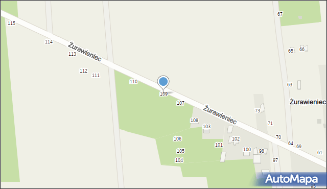 Żurawieniec, Żurawieniec, 109, mapa Żurawieniec