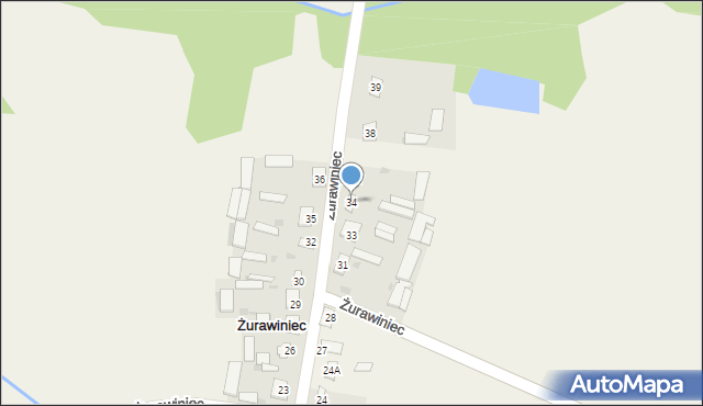 Żurawiniec, Żurawiniec, 34, mapa Żurawiniec