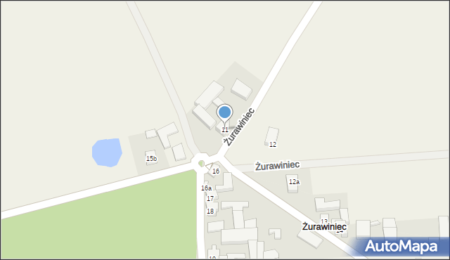 Żurawiniec, Żurawiniec, 11, mapa Żurawiniec