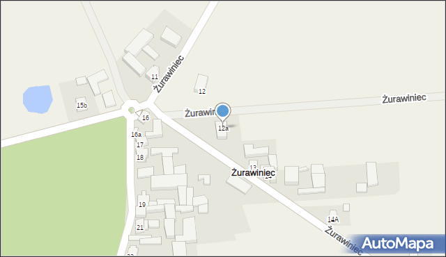 Żurawiniec, Żurawiniec, 12a, mapa Żurawiniec