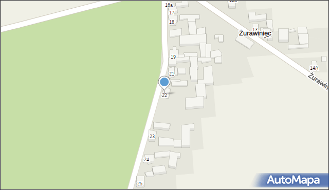 Żurawiniec, Żurawiniec, 22, mapa Żurawiniec