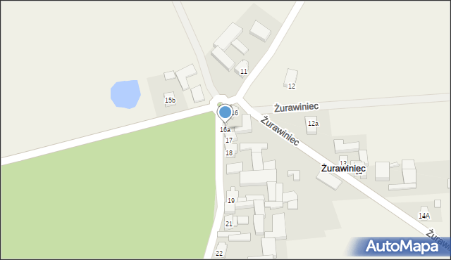 Żurawiniec, Żurawiniec, 16a, mapa Żurawiniec