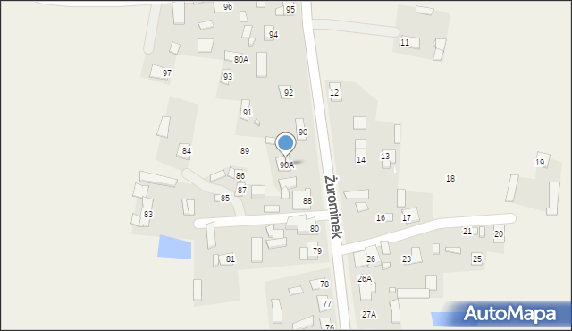 Żurominek, Żurominek, 90A, mapa Żurominek