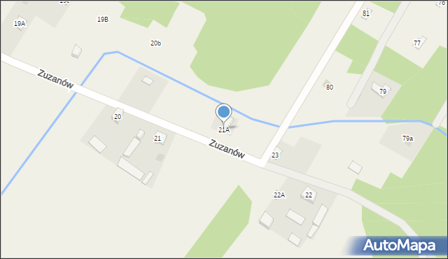 Zuzanów, Zuzanów, 21A, mapa Zuzanów