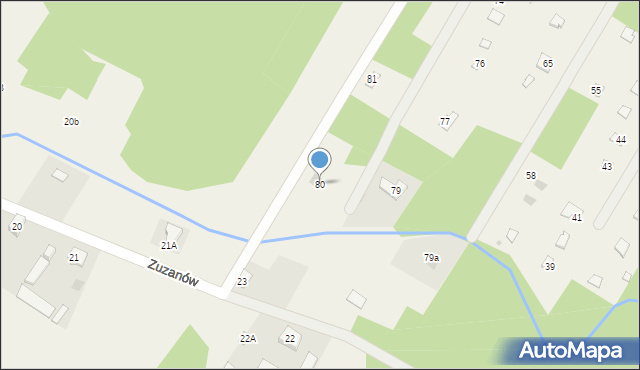 Zuzanów, Zuzanów, 80, mapa Zuzanów