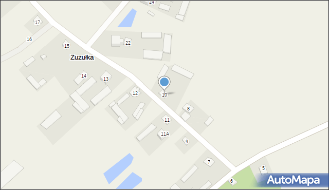Zuzułka, Zuzułka, 10, mapa Zuzułka