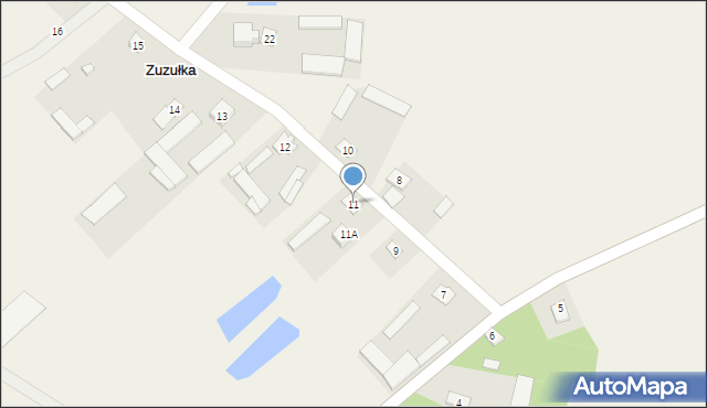 Zuzułka, Zuzułka, 11, mapa Zuzułka