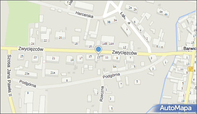 Barwice, Zwycięzców, 13, mapa Barwice