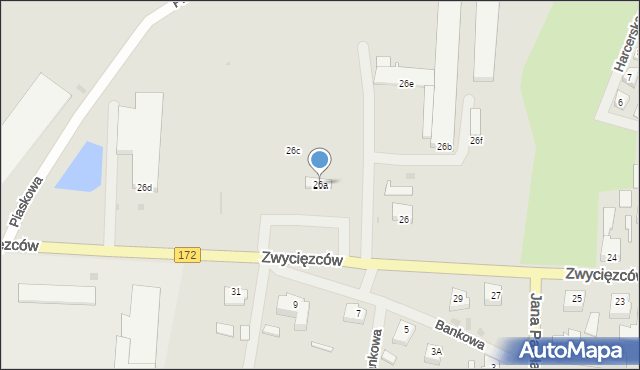 Barwice, Zwycięzców, 26a, mapa Barwice