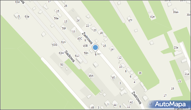 Beniaminów, Żwirowa, 5, mapa Beniaminów