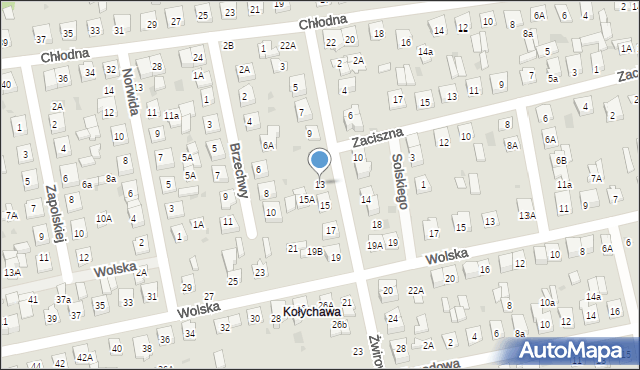Biała Podlaska, Żwirowa, 13, mapa Białej Podlaskiej