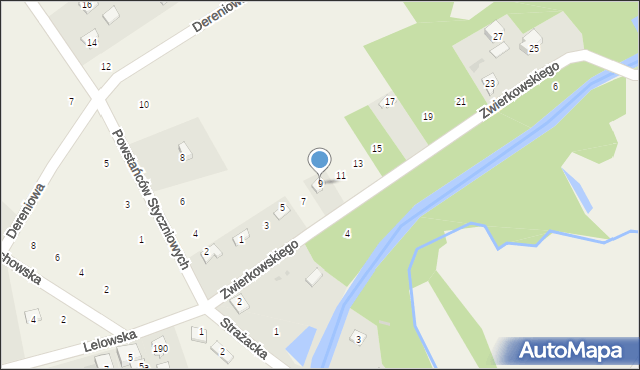 Biała Wielka, Zwierkowskiego Walentego, 9, mapa Biała Wielka