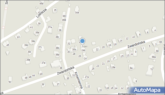 Bielsko-Biała, Zwardońska, 24c, mapa Bielsko-Białej