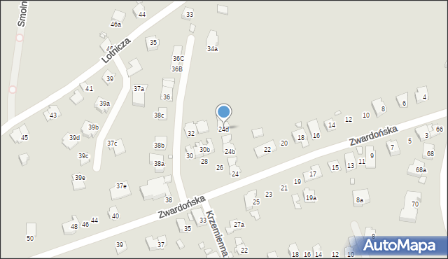 Bielsko-Biała, Zwardońska, 24d, mapa Bielsko-Białej