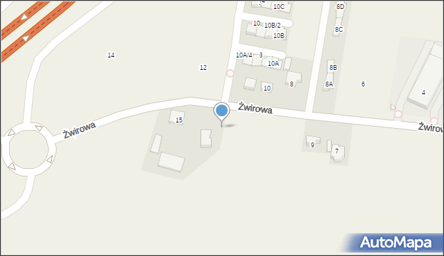 Bobrowiec, Żwirowa, 13, mapa Bobrowiec