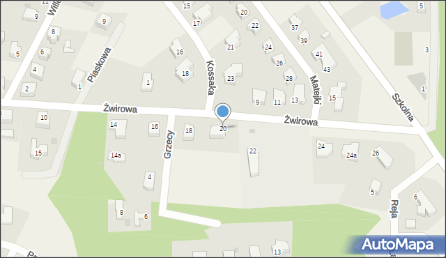 Charzykowy, Żwirowa, 20, mapa Charzykowy