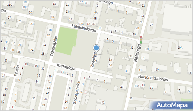 Chorzów, Zwycięstwa, 3, mapa Chorzów