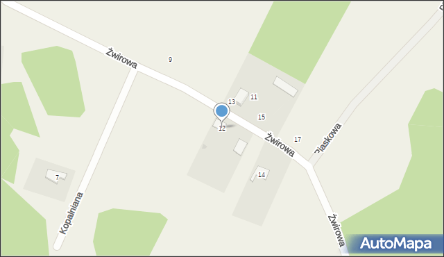 Chwaszczyno, Żwirowa, 12, mapa Chwaszczyno