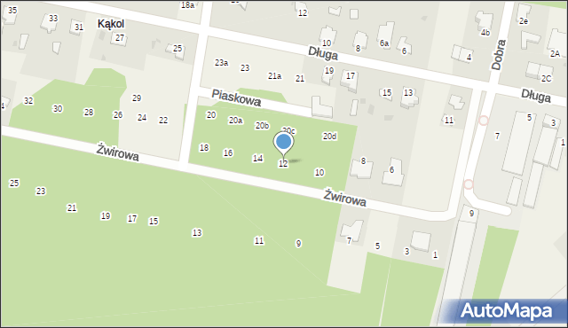 Cierpice, Żwirowa, 12, mapa Cierpice