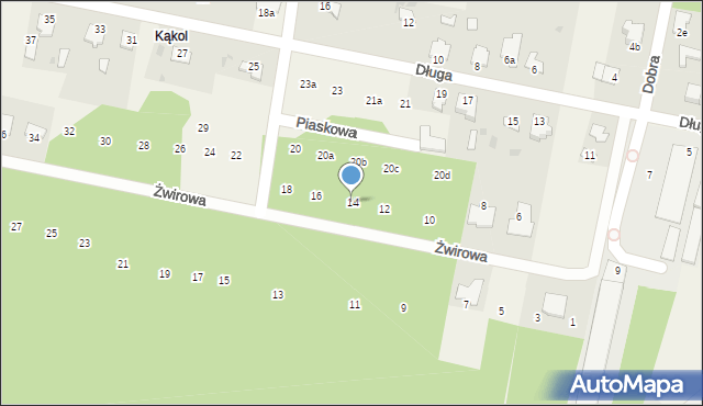 Cierpice, Żwirowa, 14, mapa Cierpice