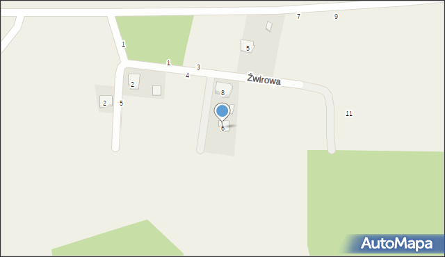 Cisie, Żwirowa, 6, mapa Cisie