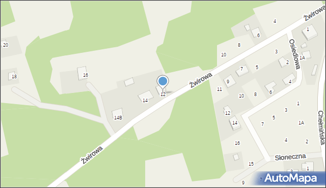 Czarże, Żwirowa, 12, mapa Czarże