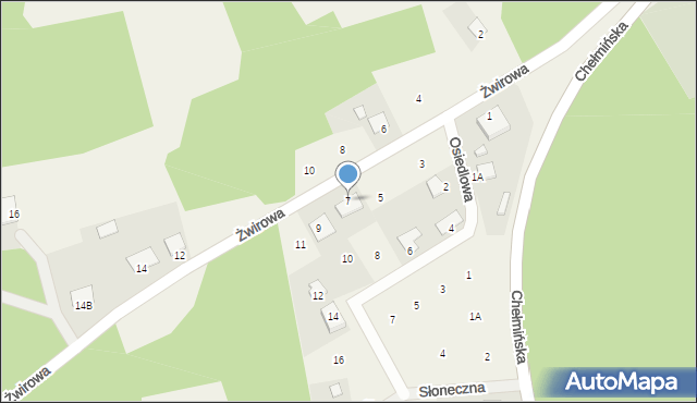 Czarże, Żwirowa, 7, mapa Czarże