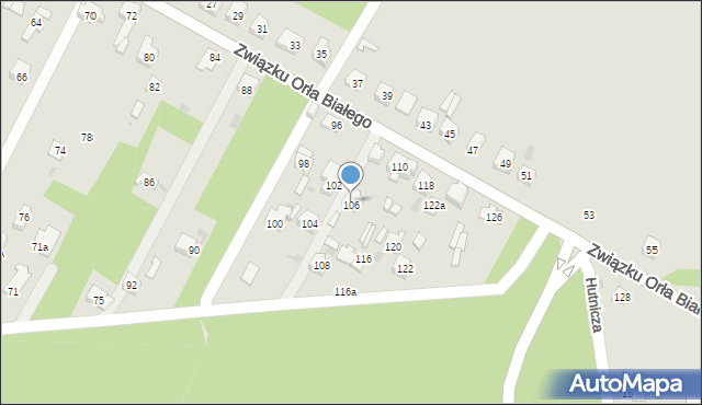 Dąbrowa Górnicza, Związku Orła Białego, 106, mapa Dąbrowa Górnicza