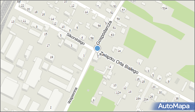 Dąbrowa Górnicza, Związku Orła Białego, 2, mapa Dąbrowa Górnicza