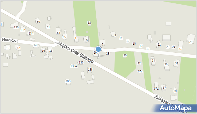 Dąbrowa Górnicza, Związku Orła Białego, 67h, mapa Dąbrowa Górnicza