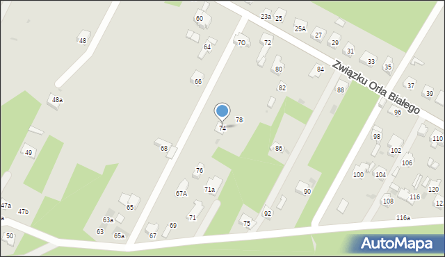Dąbrowa Górnicza, Związku Orła Białego, 74, mapa Dąbrowa Górnicza