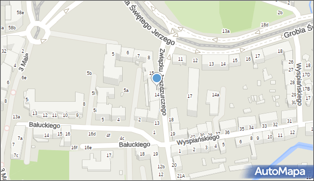Elbląg, Związku Jaszczurczego, 14A, mapa Elbląga