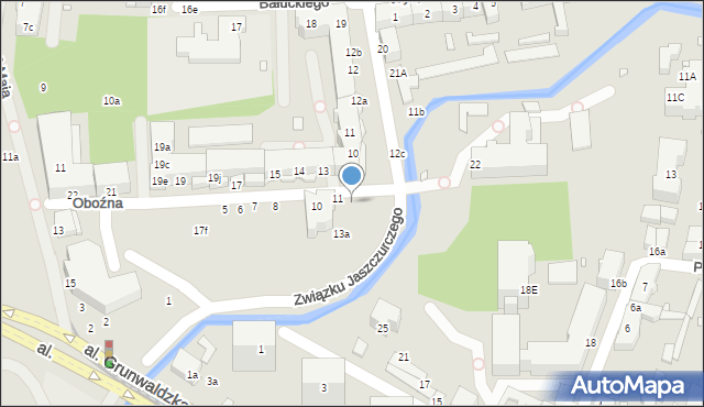 Elbląg, Związku Jaszczurczego, 9c, mapa Elbląga