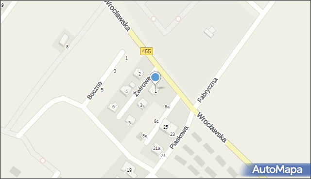 Gajków, Żwirowa, 1, mapa Gajków