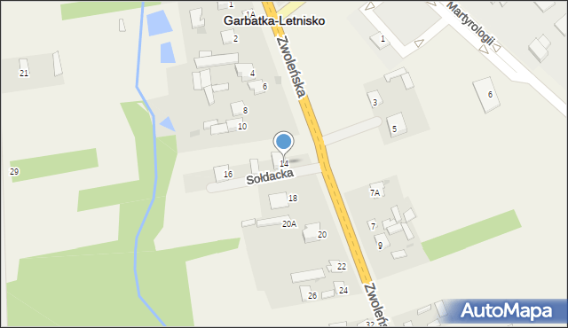 Garbatka-Letnisko, Zwoleńska, 14, mapa Garbatka-Letnisko