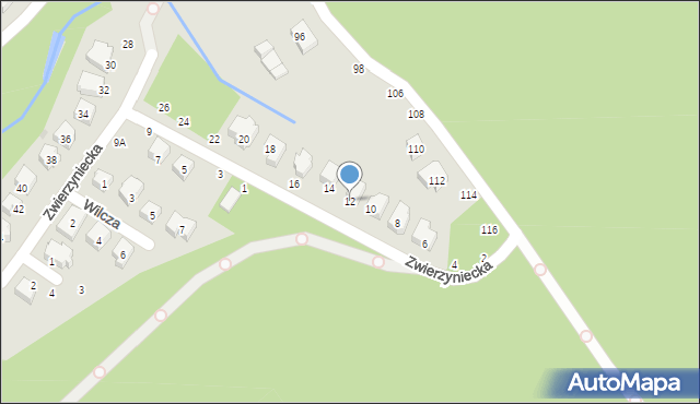 Gdynia, Zwierzyniecka, 12, mapa Gdyni
