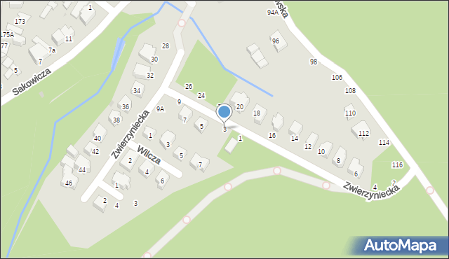 Gdynia, Zwierzyniecka, 3, mapa Gdyni