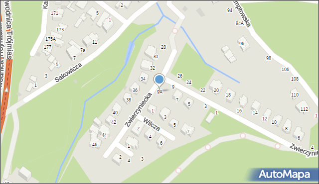 Gdynia, Zwierzyniecka, 9A, mapa Gdyni