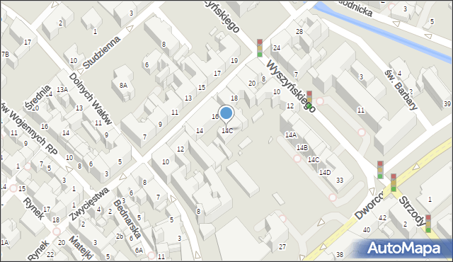 Gliwice, Zwycięstwa, 14C, mapa Gliwic