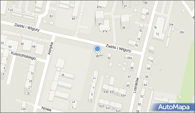 Gliwice, Żwirki i Wigury, 90, mapa Gliwic