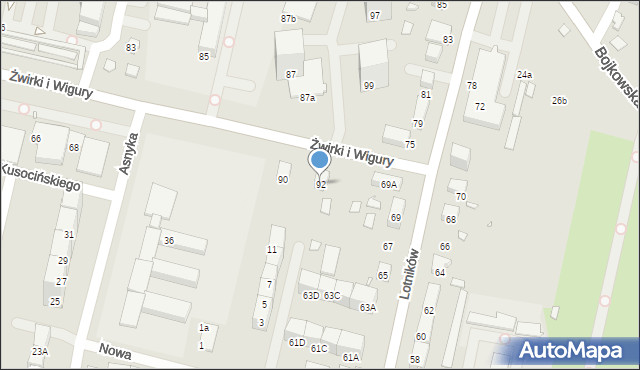Gliwice, Żwirki i Wigury, 92, mapa Gliwic